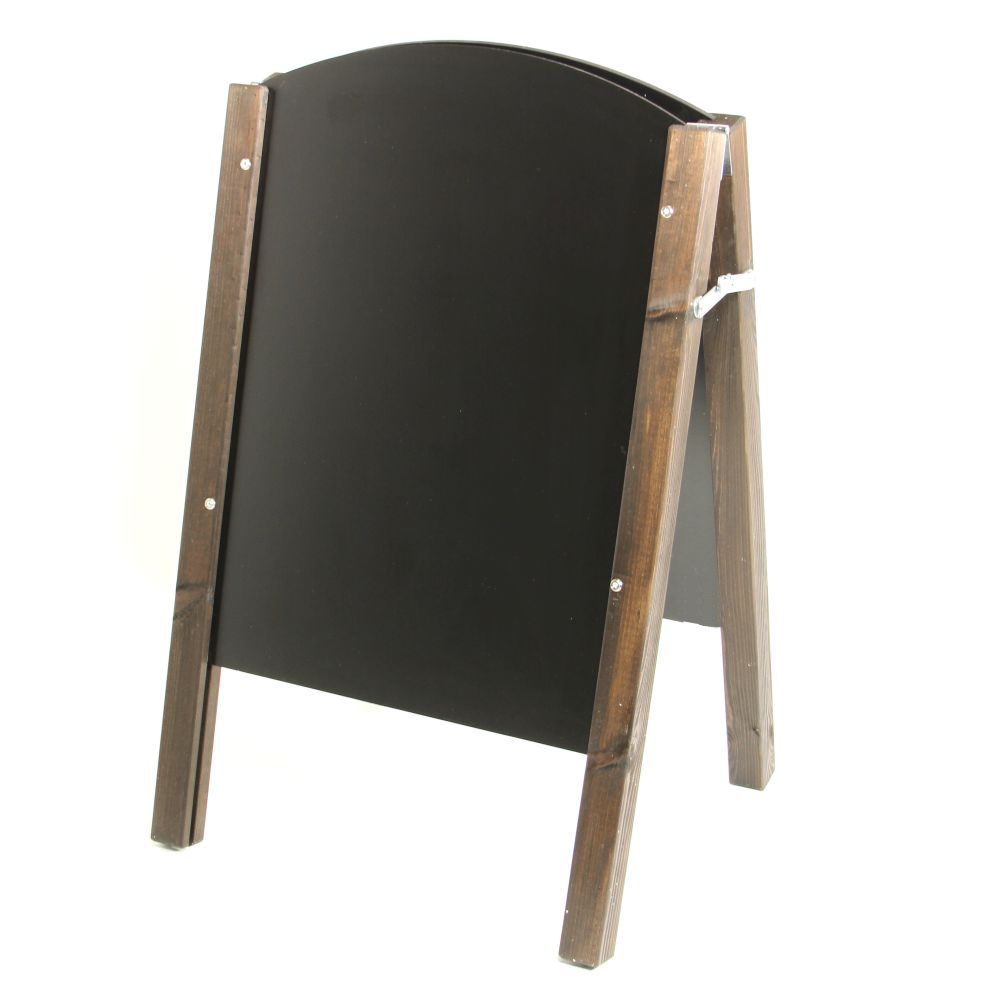 Wooden Arched A-board with Fixed Chalkboard